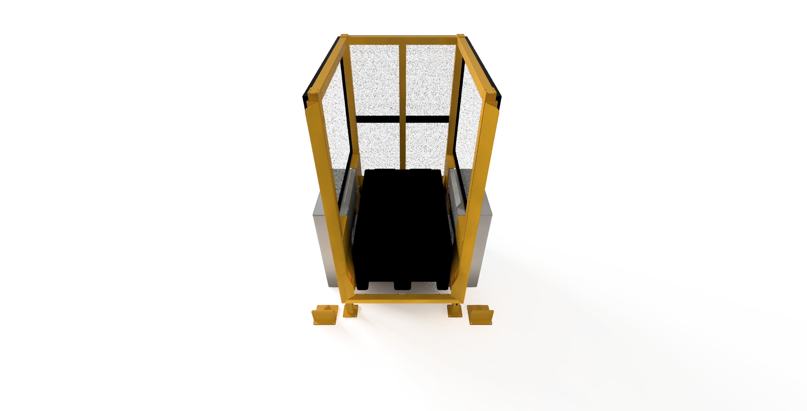 Destohovač paliet — CGI render
